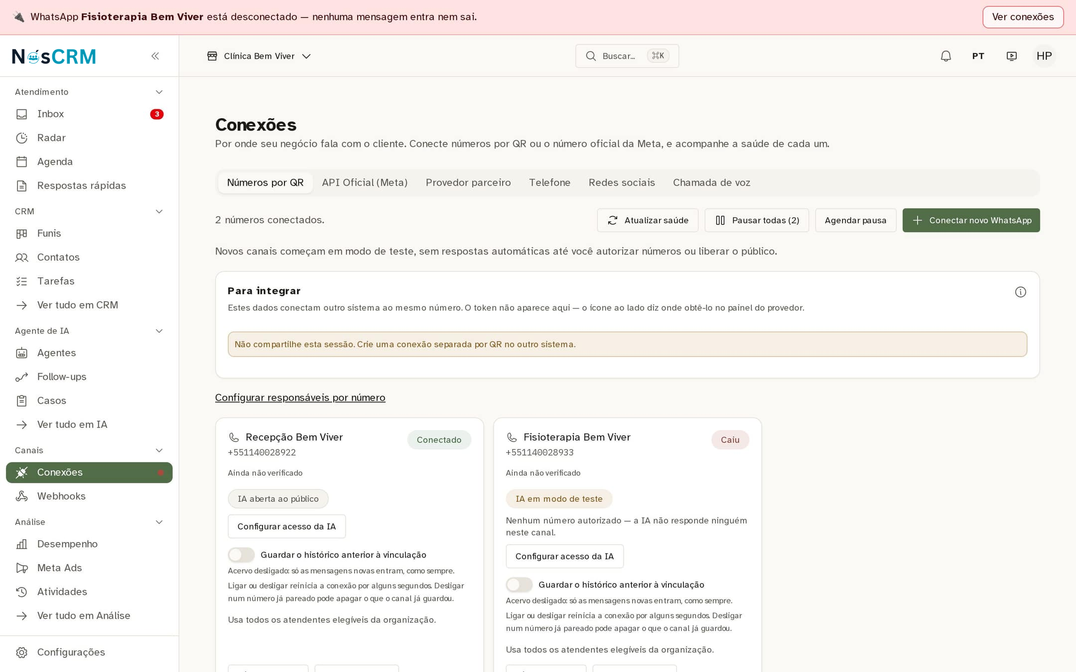 Tela de referência NósCRM: Os dois jeitos da IA